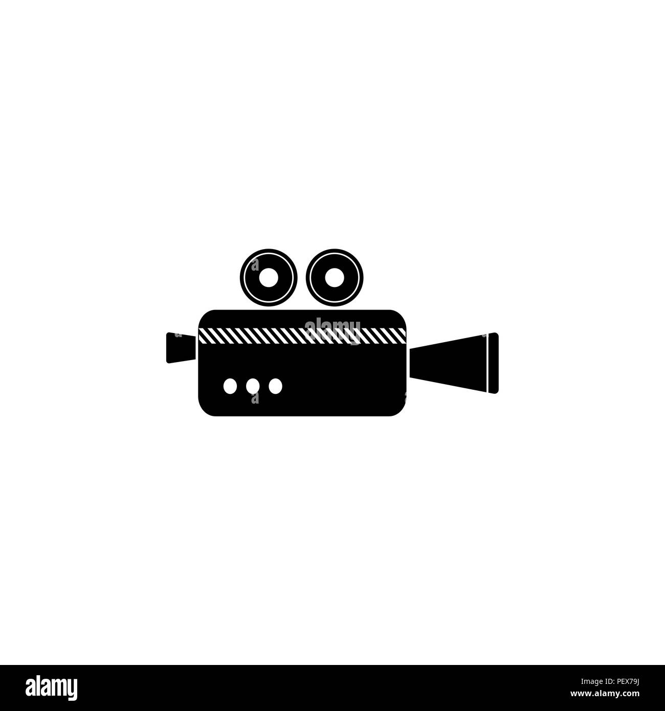 Kino Kamera Symbol. Vector Illustration schwarz auf weißem Hintergrund Stock Vektor