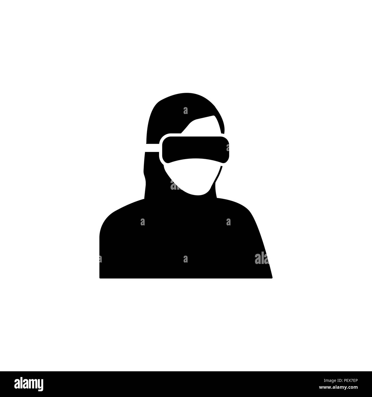 Virtuelle Realität Symbol. Special Forces. ninja Symbol. futuristische Mann. Zukünftige Technologien Stock Vektor
