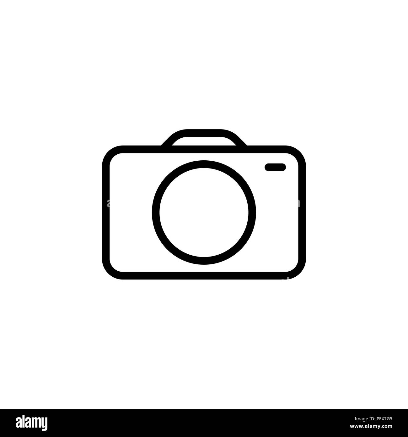 Foto Kamera symbol Leitung schwarz auf weißem Hintergrund Stock Vektor