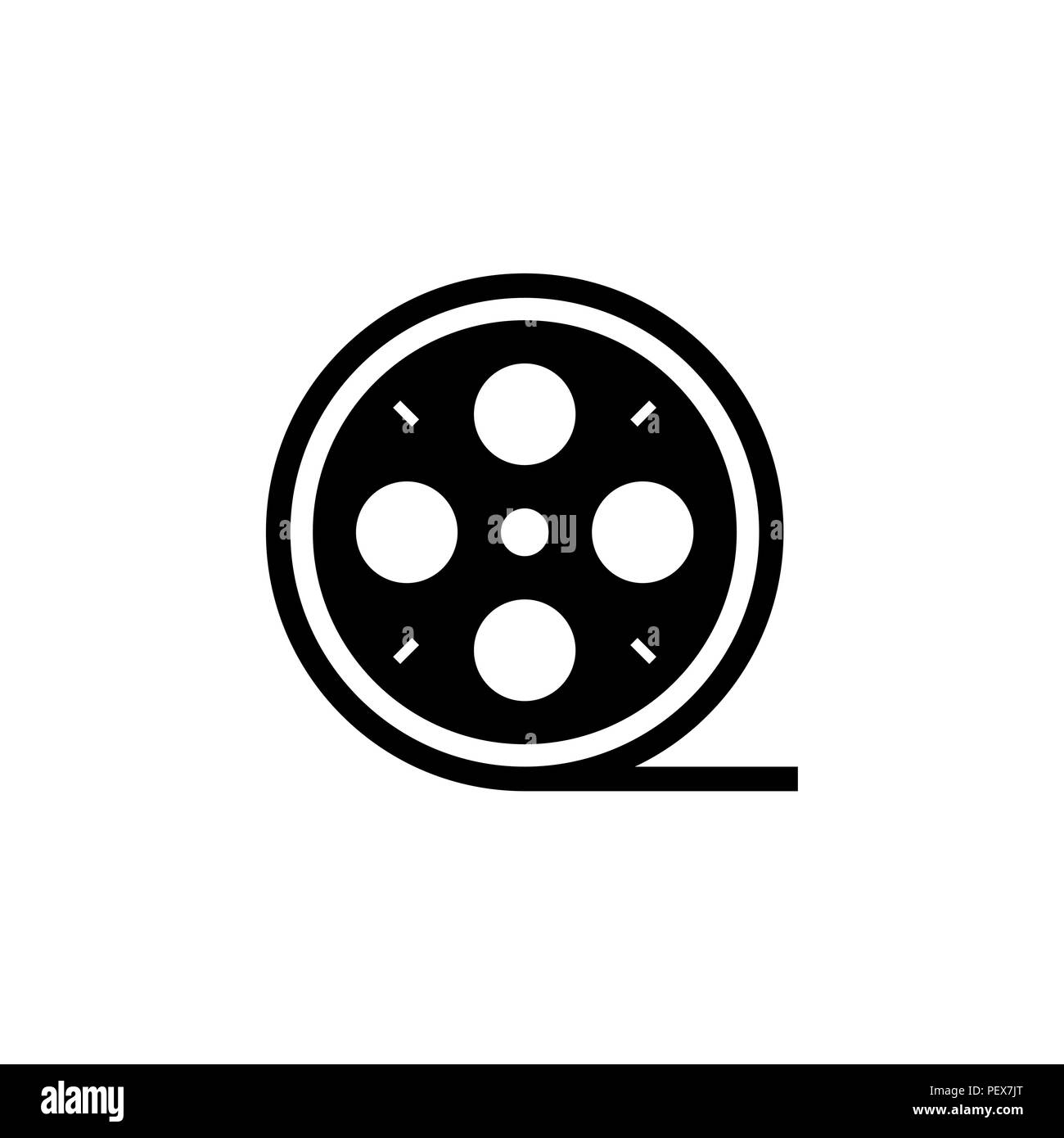Filmrolle Symbol. Vector Illustration schwarz auf weißem Hintergrund Stock Vektor