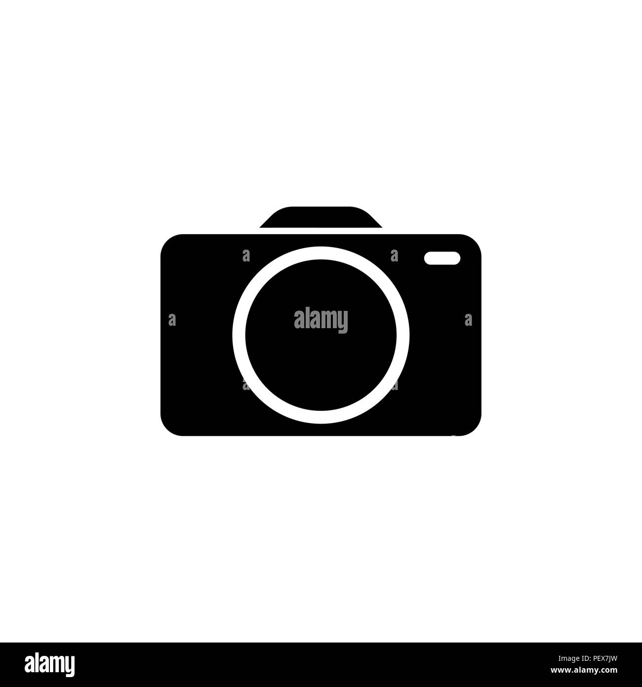 Foto Kamera Symbol. Vector Illustration schwarz auf weißem Hintergrund Stock Vektor