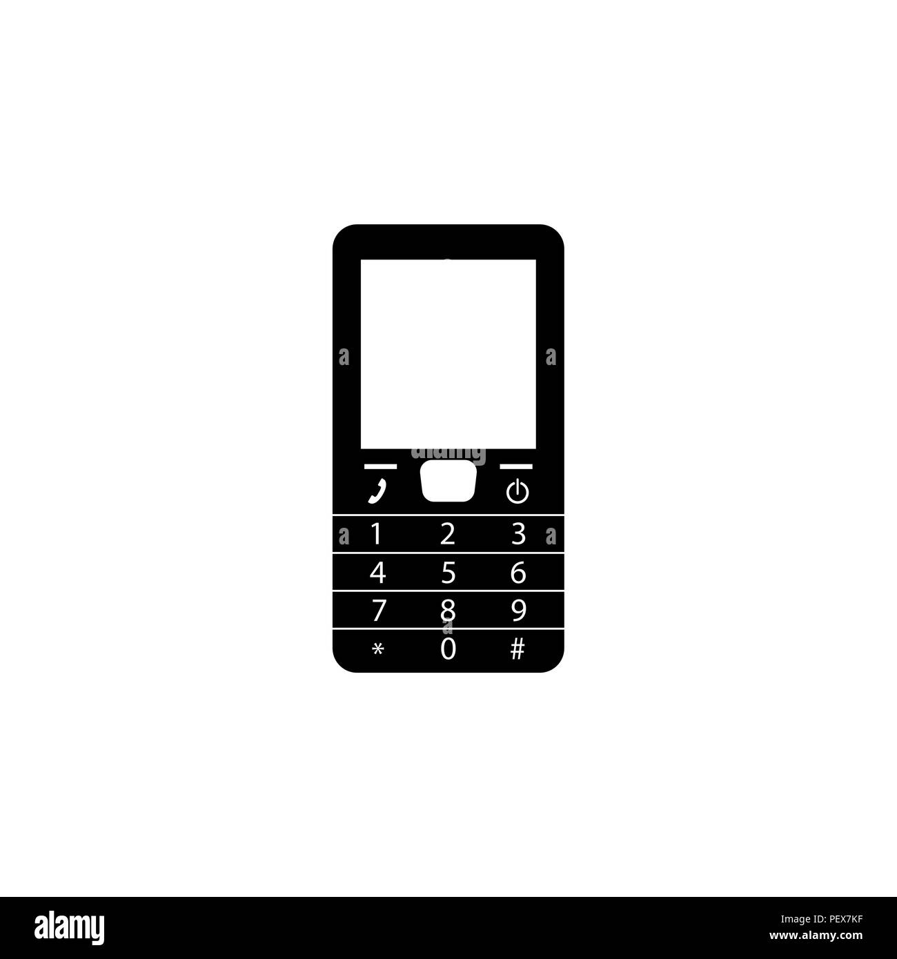 Telefon Symbol. Vector Illustration schwarz auf weißem Hintergrund Stock Vektor