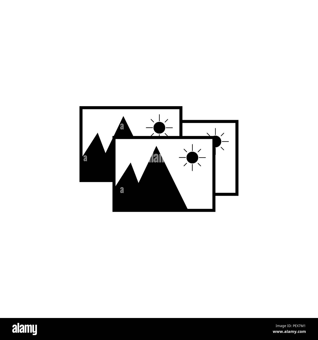 Foto Archiv Symbol. Vector Illustration. schwarz auf weißem Hintergrund Stock Vektor