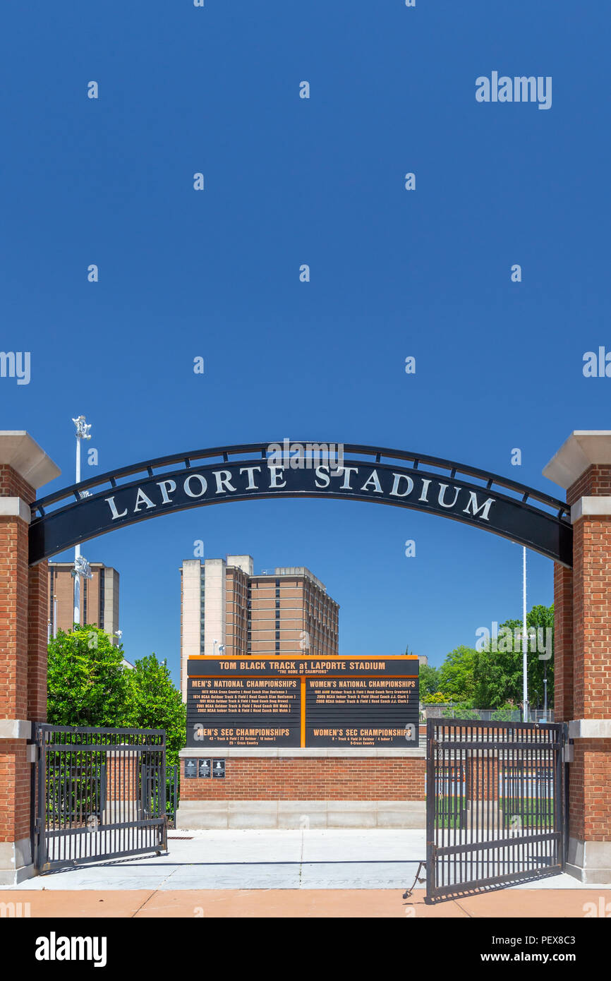 KNOXVILLE, TN/USA Juni 4, 2018: Laporte Stadion und Tom schwarzen Anschluss auf dem Campus der Universität von Tennessee. Stockfoto