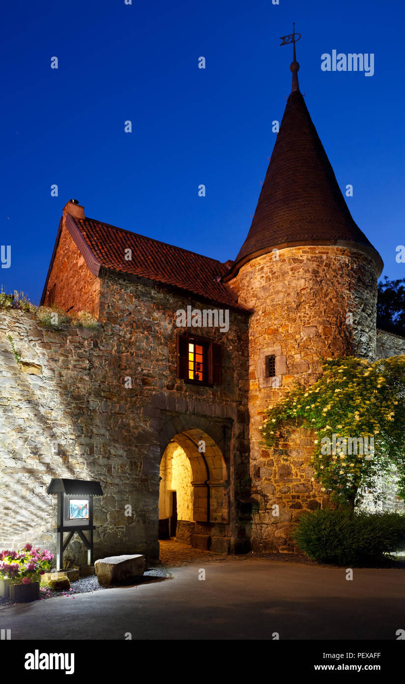 Eingang Teil der Burg Wilhelmstein in Würselen, Deutschland in der Nähe von Aachen. Stockfoto