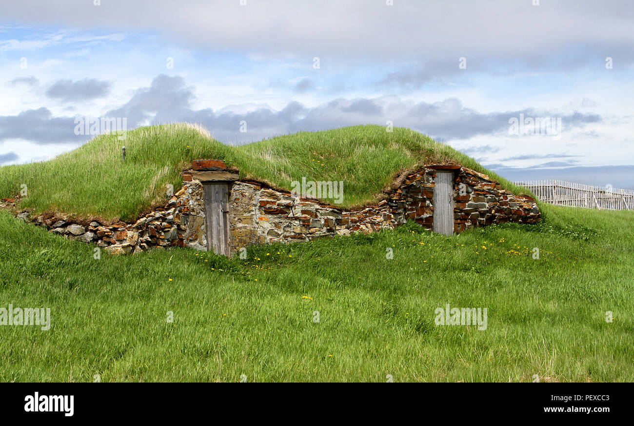 Elliston, Neufundland, Kanada. Die Wurzel Keller Hauptstadt der Welt. Stockfoto