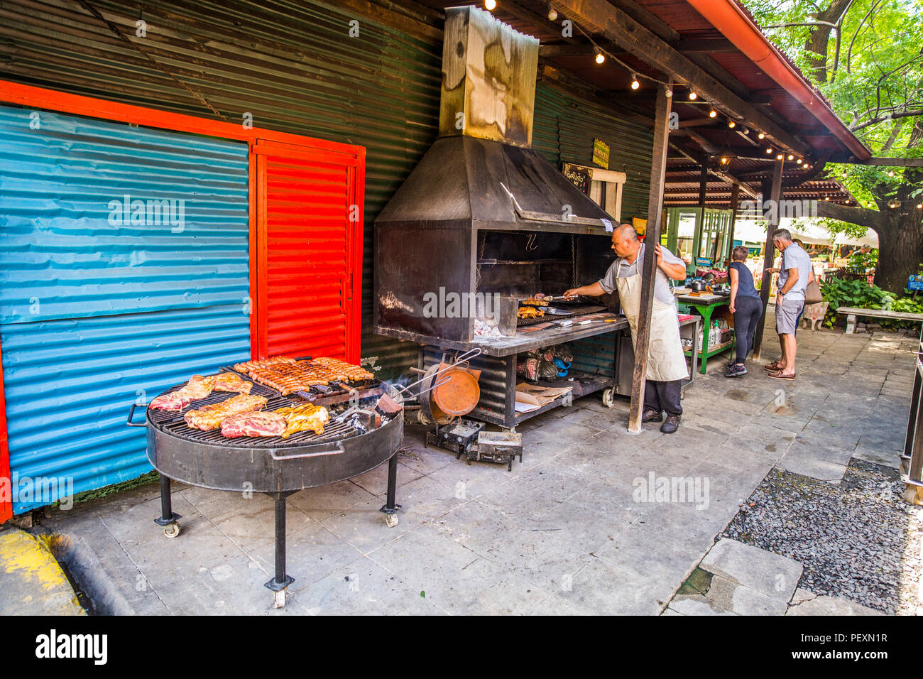 Grillemaster, Buenos Aires, Argentinien Stockfoto