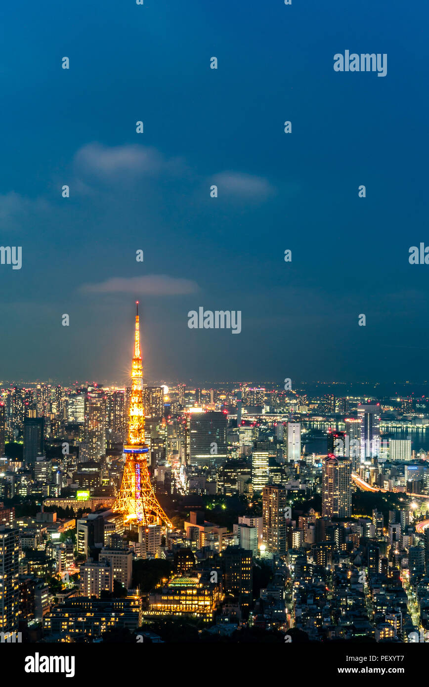 Tokyo Tower, Japan - Kommunikation und Aussichtsturm. Stockfoto