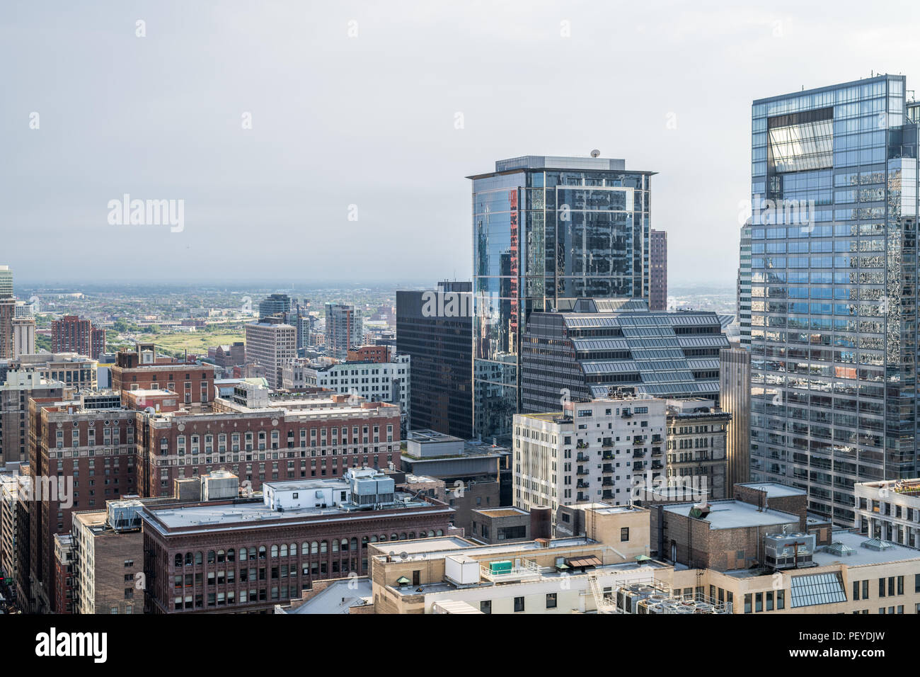 Luftaufnahme von Chicago Loop Stockfoto