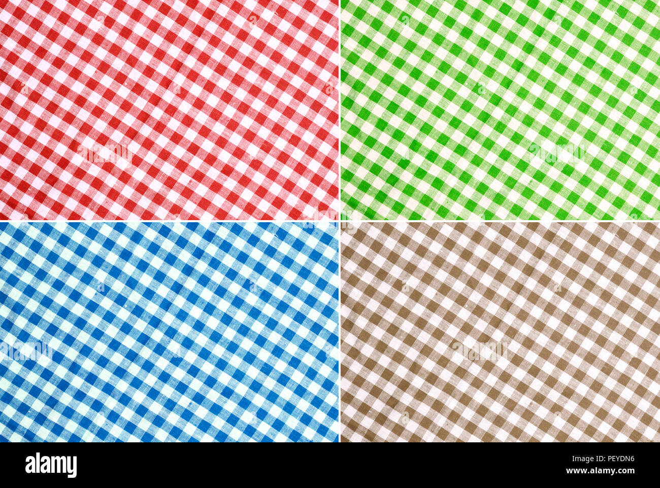 Karierte Tischdecke vor Textur oder Hintergrund Stockfoto