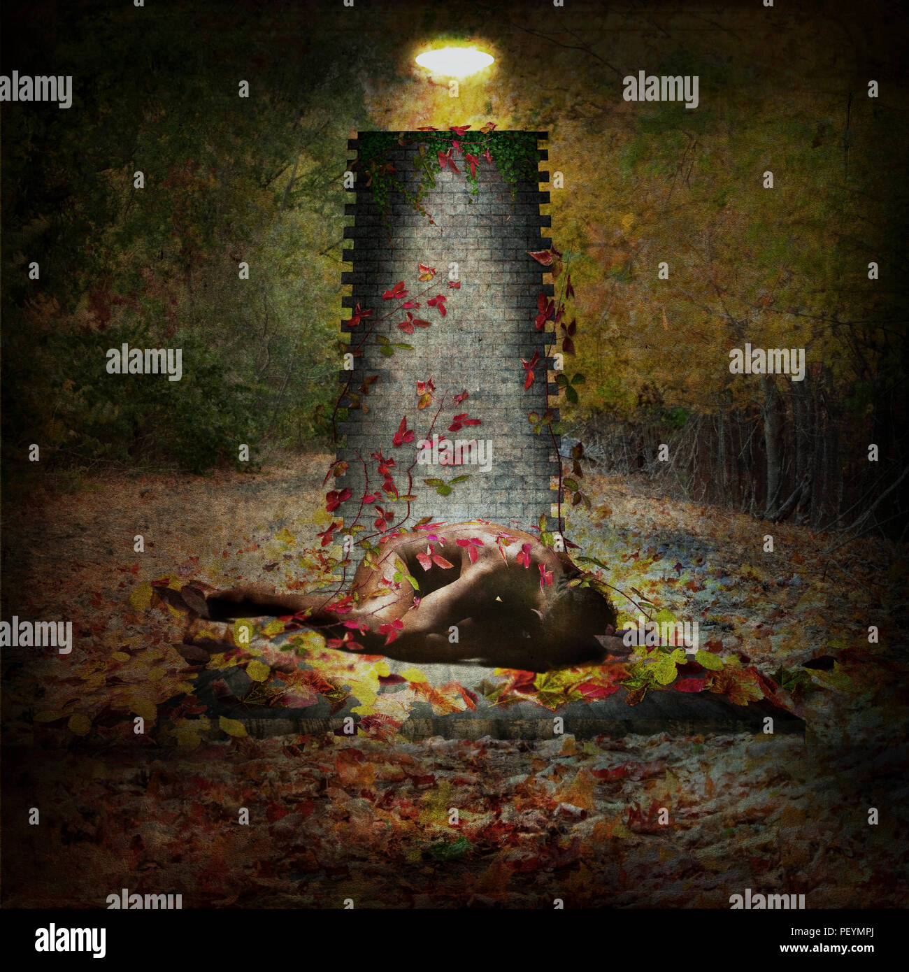 Gefallene Engel - Fine Art digitale Schöpfung Stockfoto