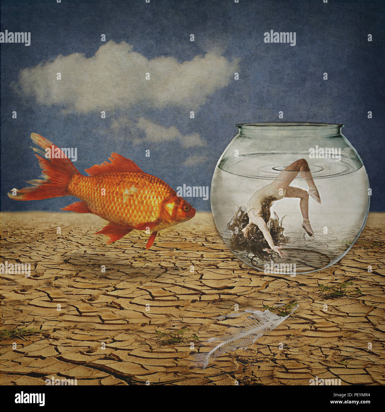 Gefallene Engel - Fine Art digitale Schöpfung Stockfoto