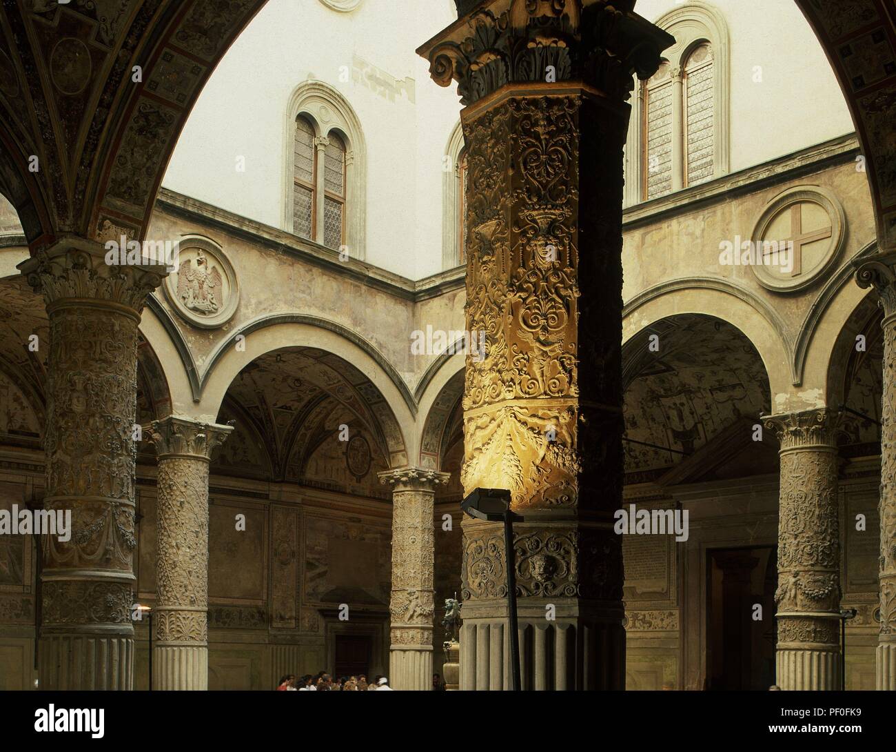 GALERIA DE LOS OFICIOS - Terrasse. Ort: GALERIA DE LOS Uffizien, Florenz, Italien. Stockfoto