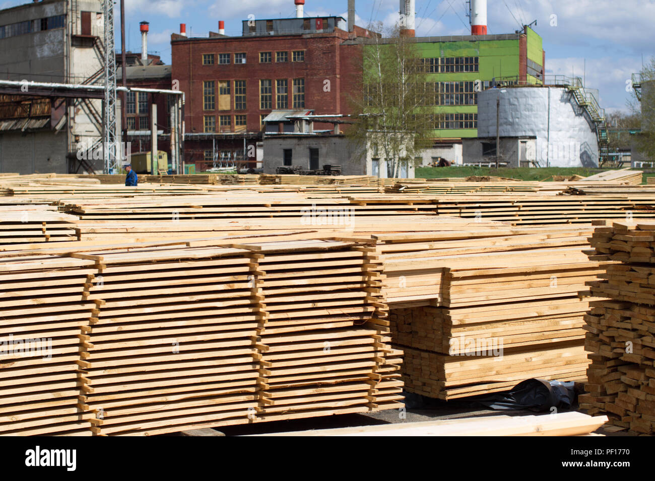 Holzbearbeitung Anlage Holzverarbeitende Industrie Stockfoto Bild