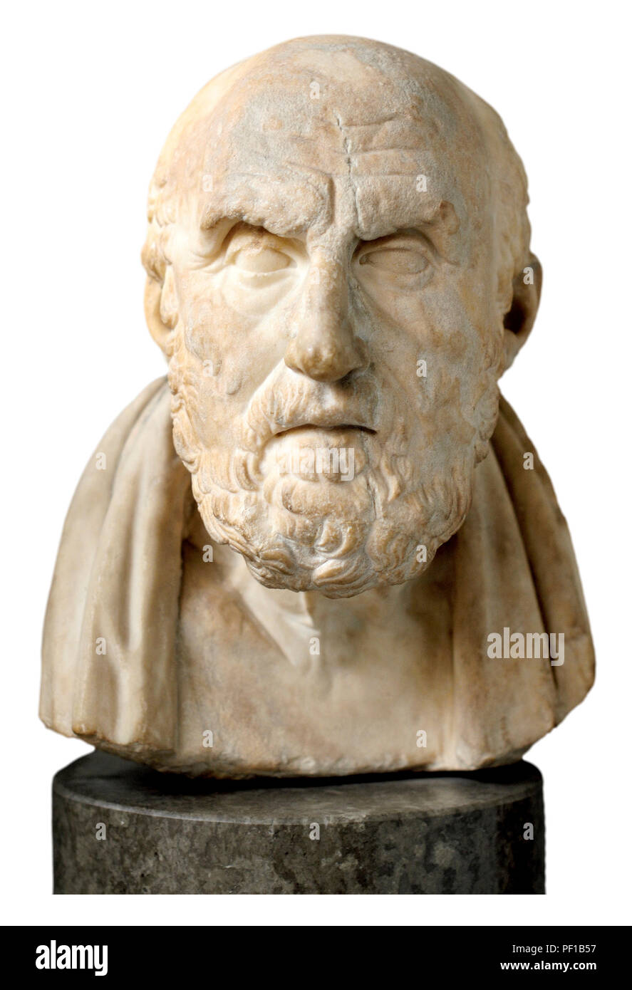 Marmorbüste von chrysippos (griechischer Philosoph 280-205 v. Chr.: c) Mitglied der stoischen Schule der Philosophie. British Museum, Bloomsbury, London, England, UK. Stockfoto