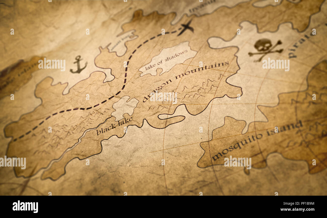 Fantasy Land Karte Stockfoto
