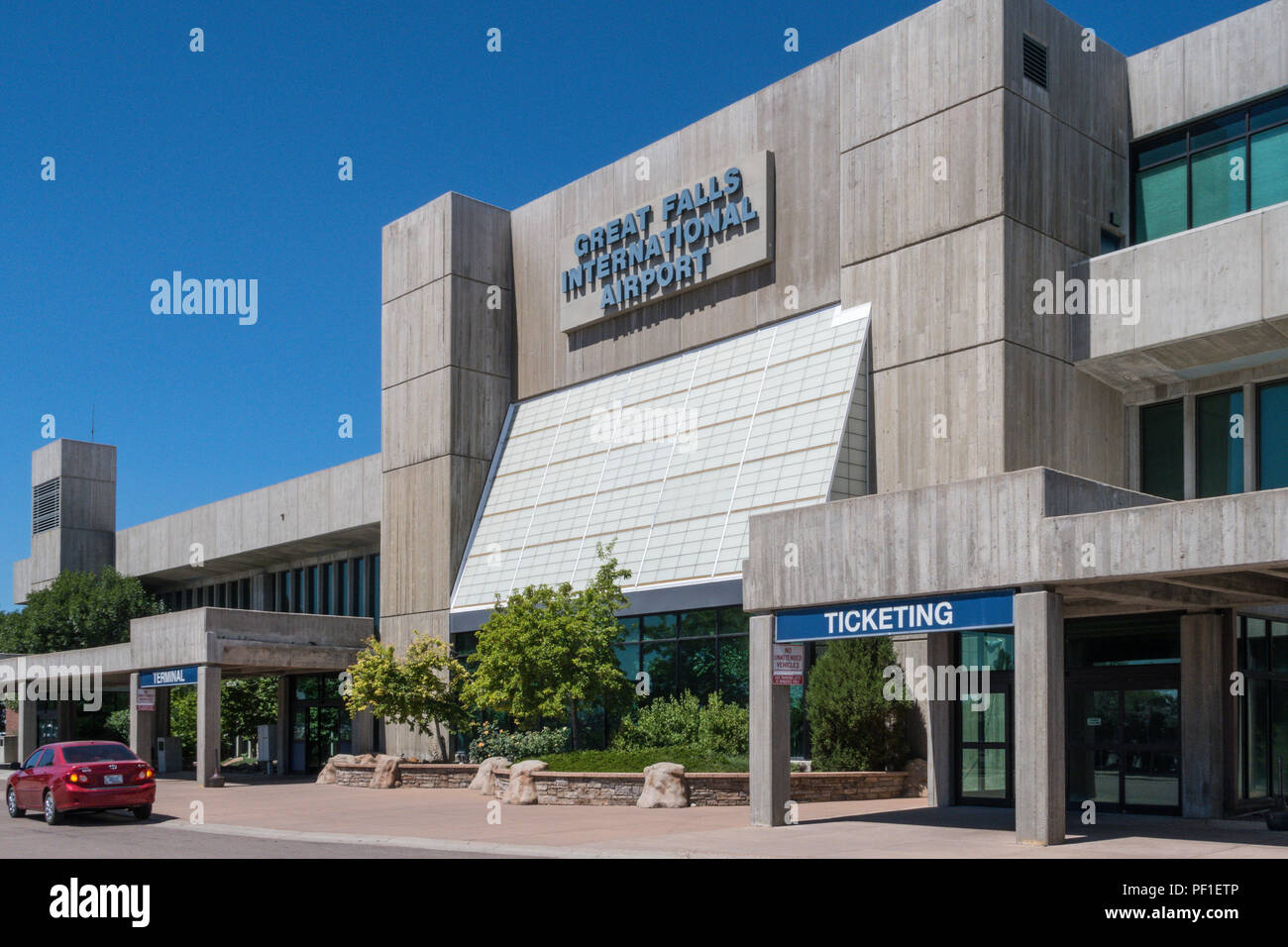 Main Terminal am Flughafen Great Falls, Montana, USA Stockfoto