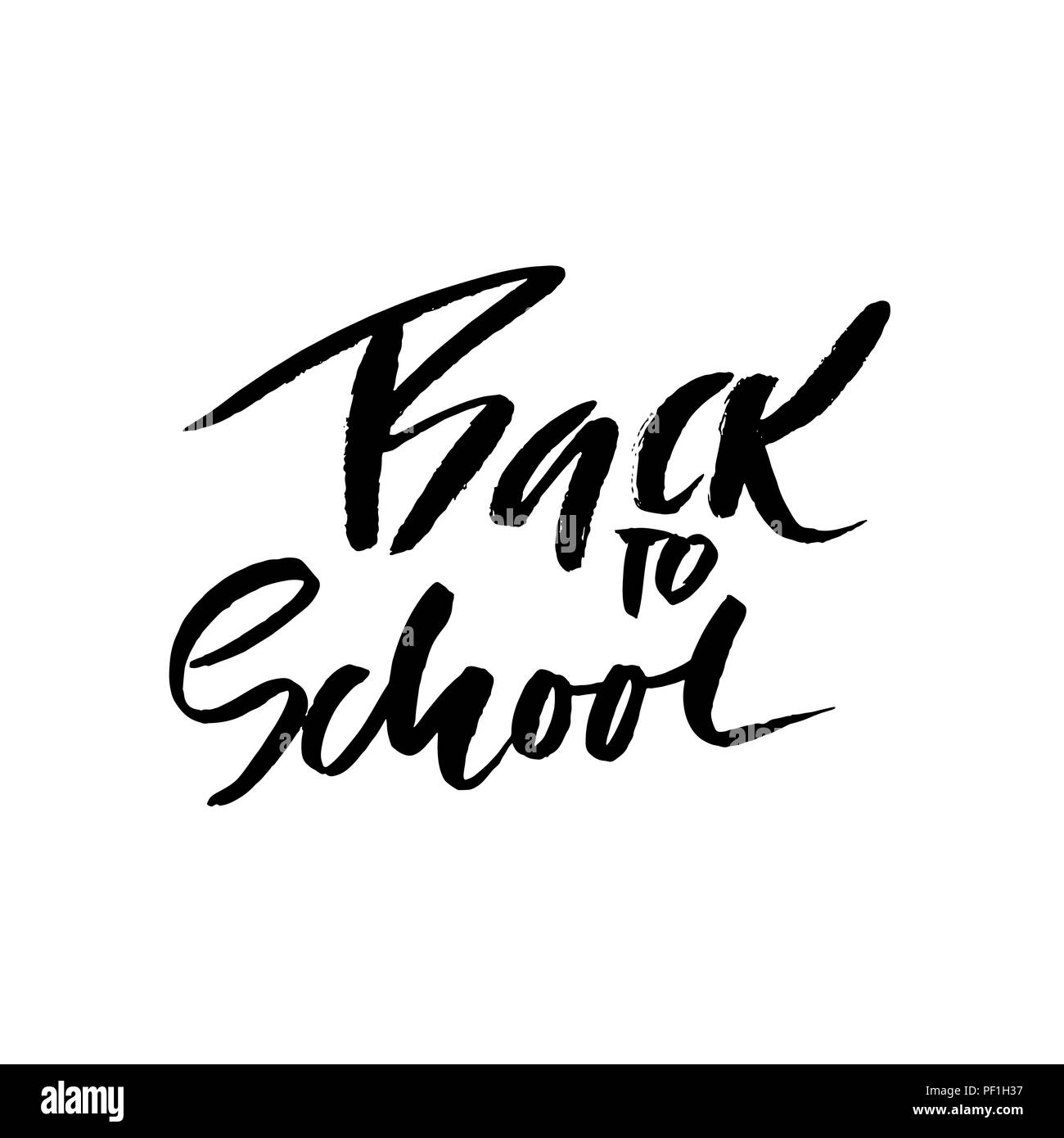 Zurück zu Schule. Moderne Bürste Schriftzug. Typografie Banner. Vector Illustration. Stock Vektor