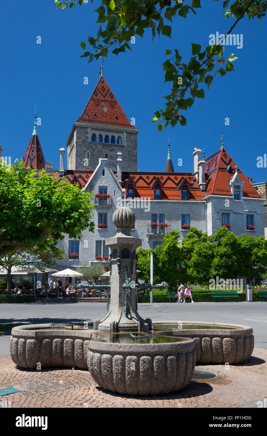 Chateau d'Ouchy, Lausanne, Schweiz Stockfoto