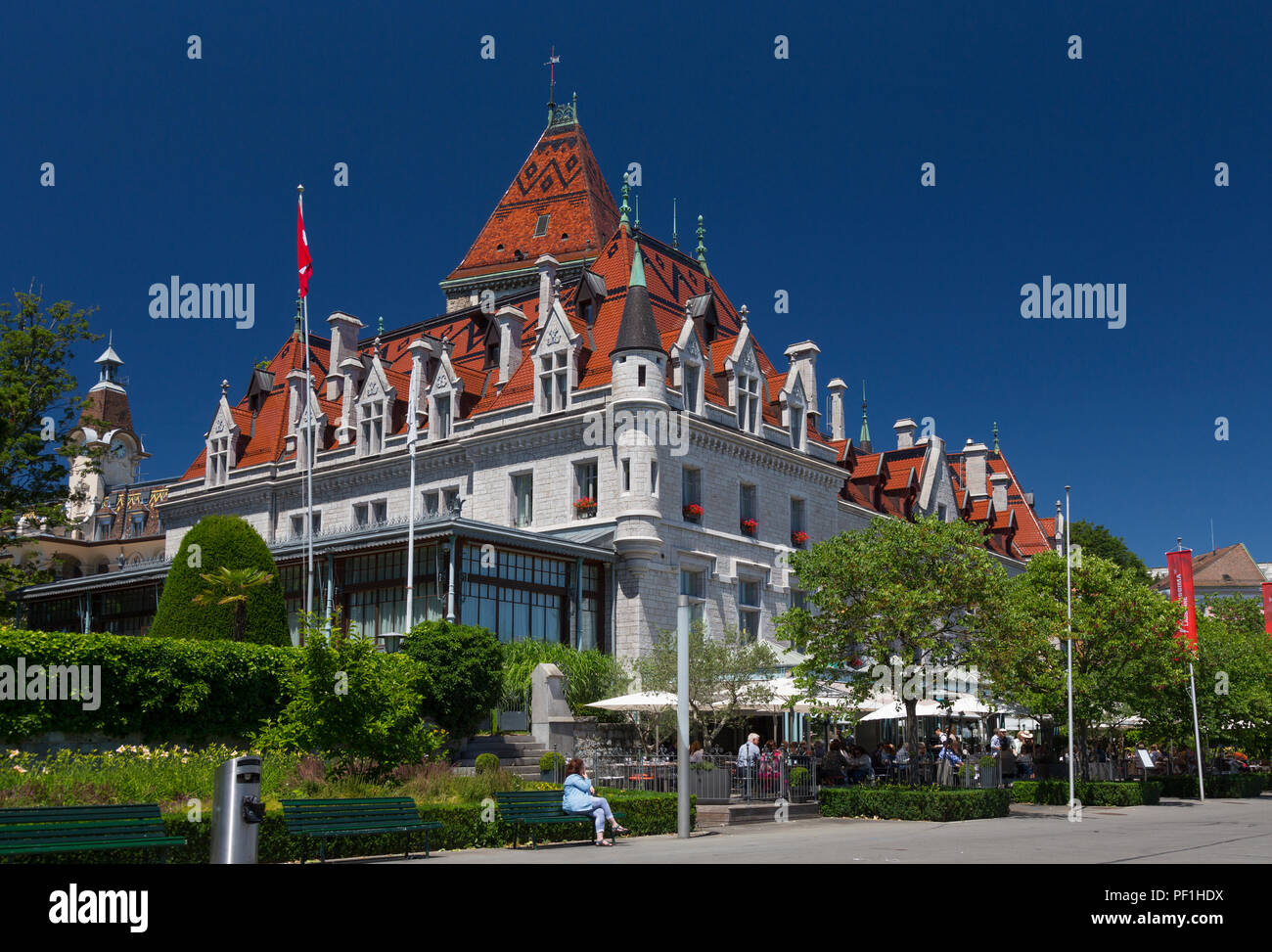 Chateau d'Ouchy, Lausanne, Schweiz Stockfoto