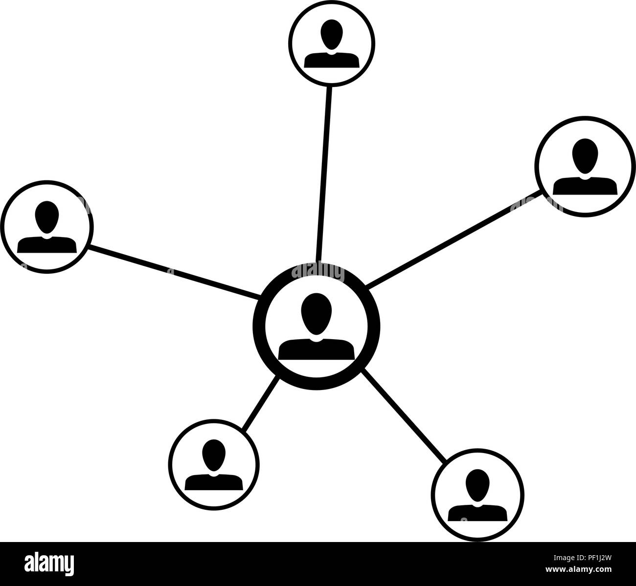 Social Networking für die Kommunikation. Vector Netzwerk Menschen, sozialen Anschluss internet, Team und Teamarbeit Strategie miteinander Abbildung Stock Vektor