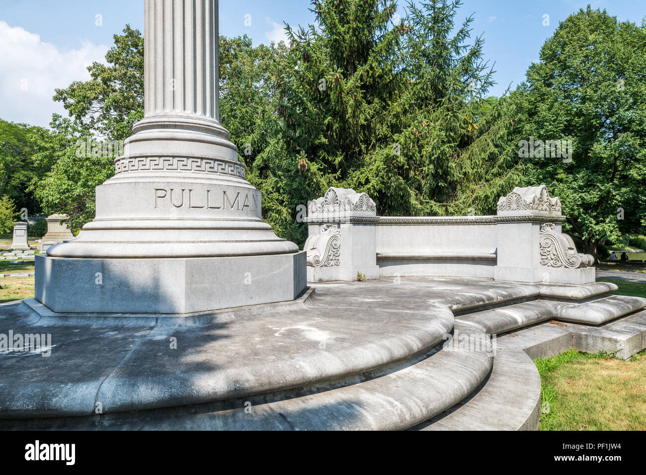 Grab von George Pullman Graceland Cemetery Stockfoto