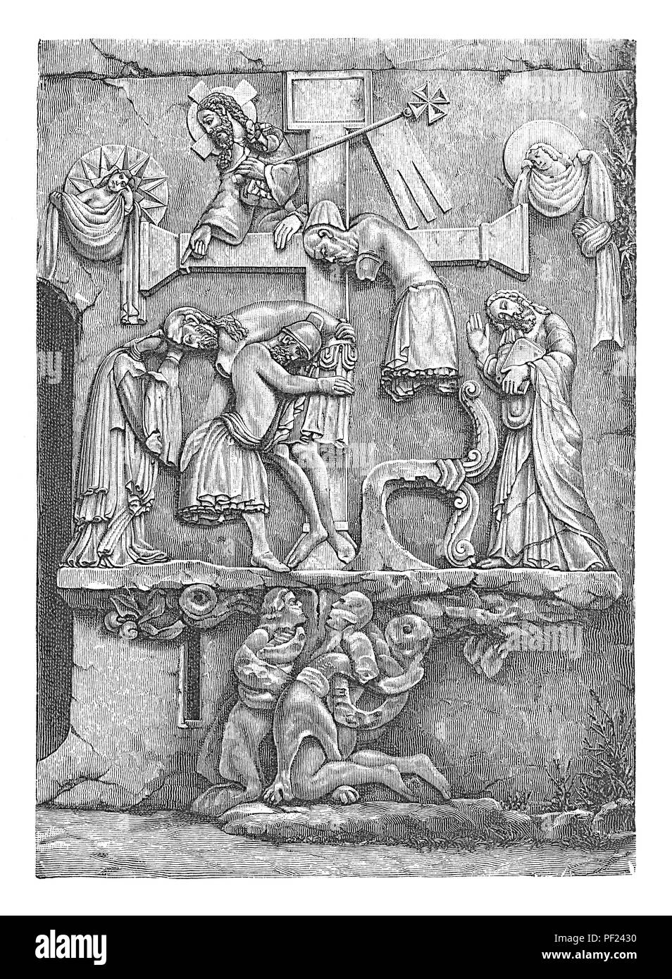 Relief, Externsteine, Horn-Bad Meinberg, Teutoburger Wald, Nordrhein-Westfalen, Deutschland Stockfoto