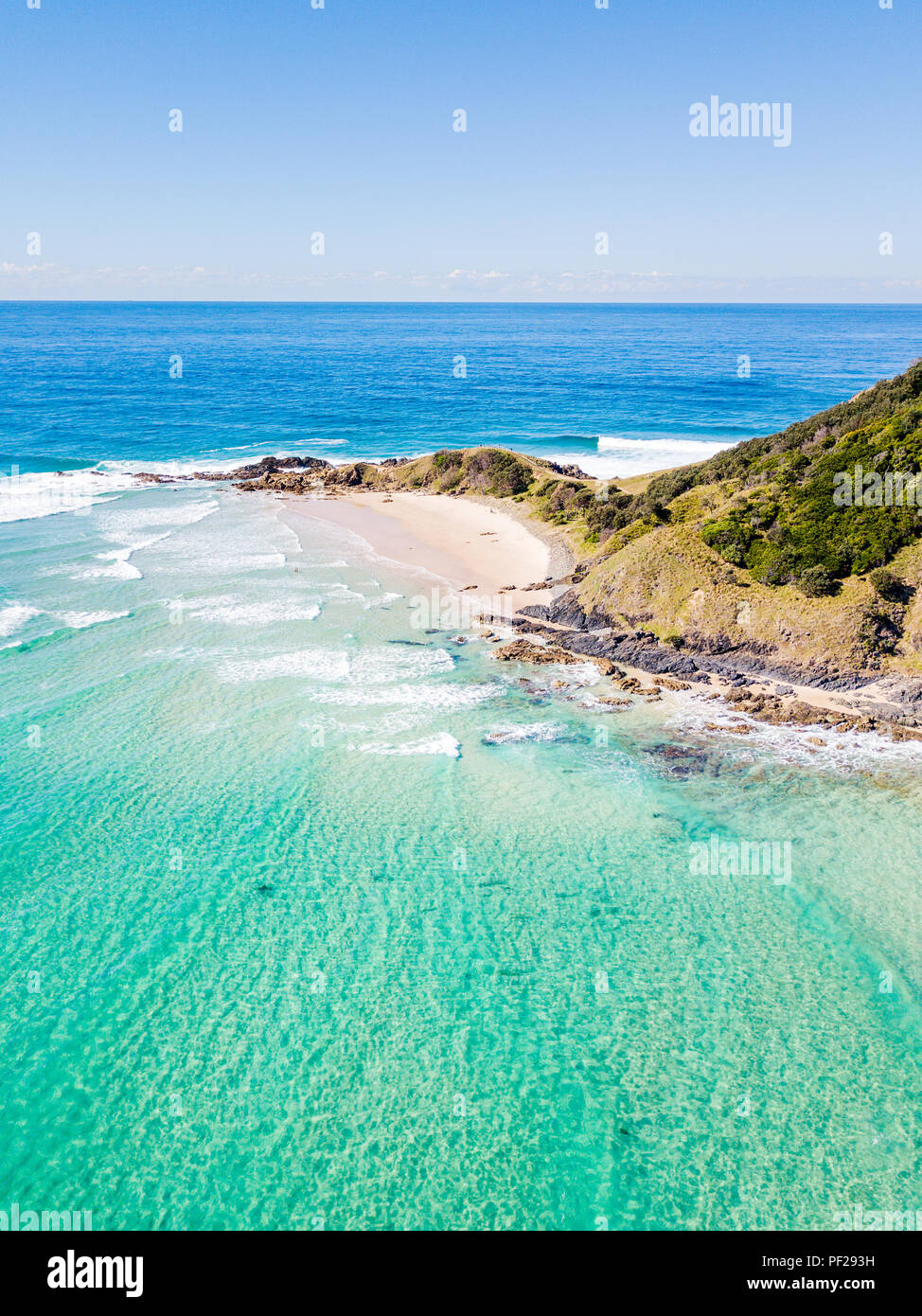Ein Luftbild von Byron Bay in New South Wales, Australien Stockfoto