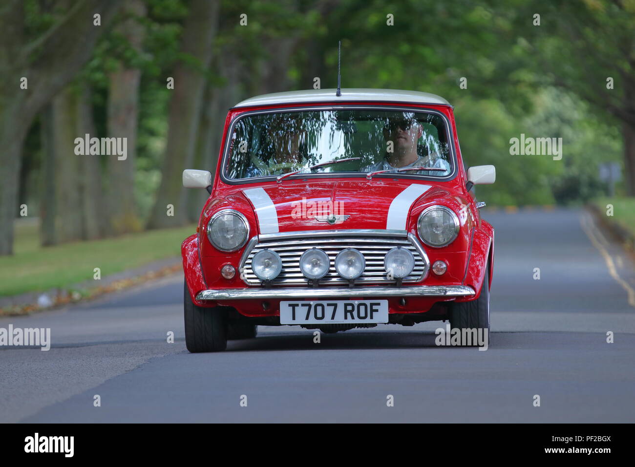 Eine klassische Mini Auto, einem Oldtimertreffen am Bügel Newsam in Leeds Stockfoto