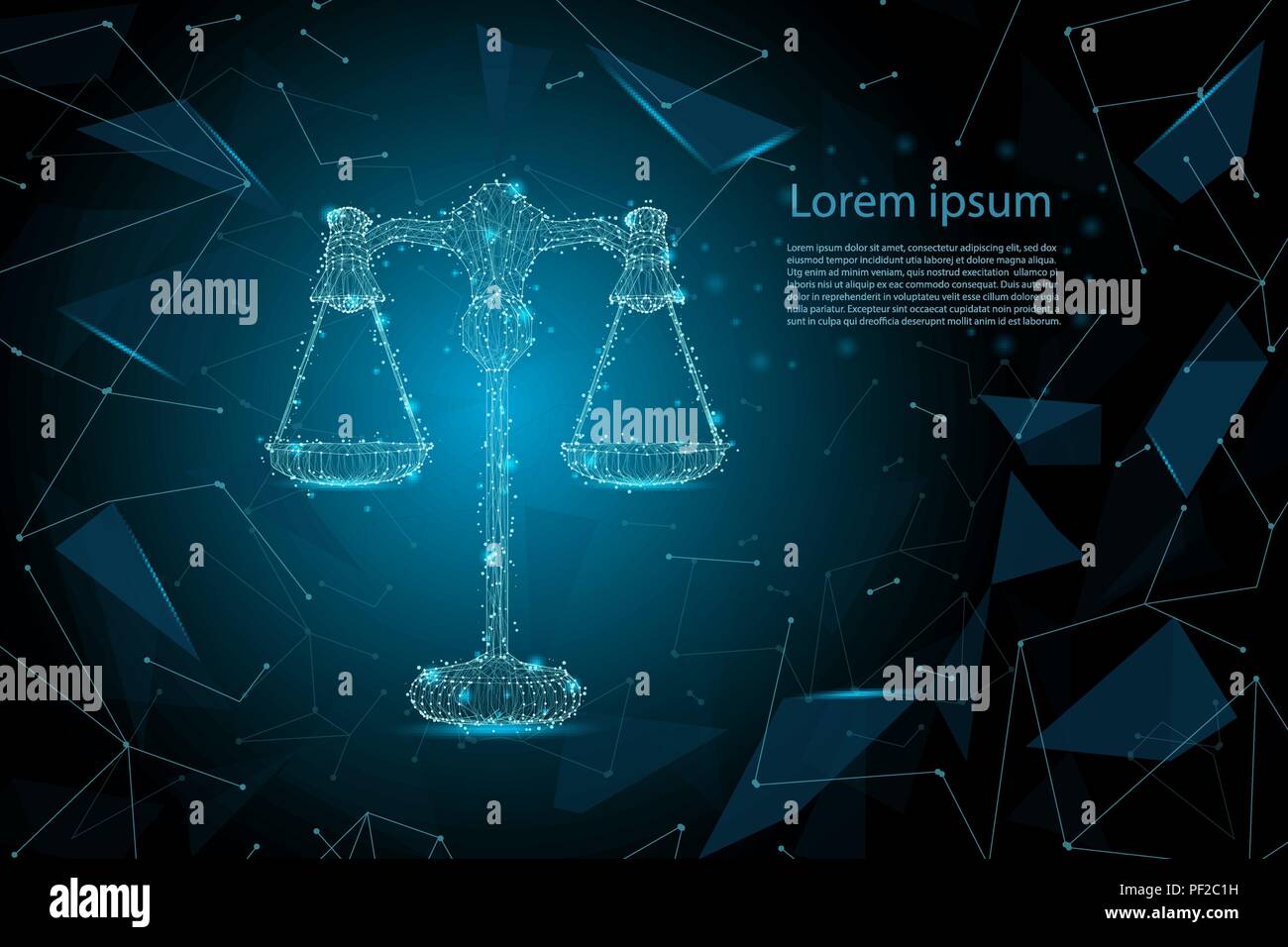 Gesetz Konzept mit polygonalen Skala Vector Illustration Stock Vektor