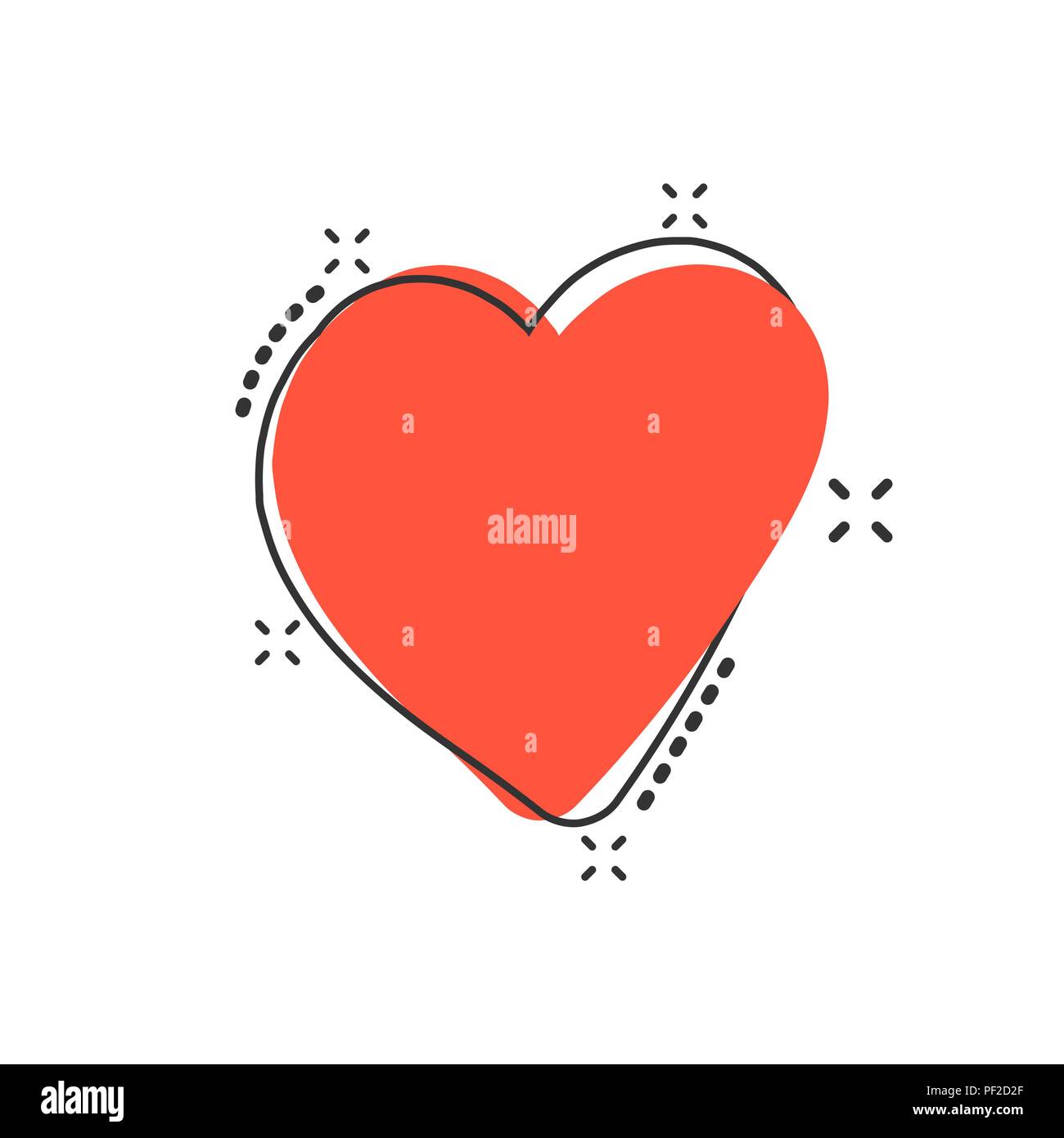 Vektor cartoon Hand Herz Symbol im Comicstil. Liebe Skizze