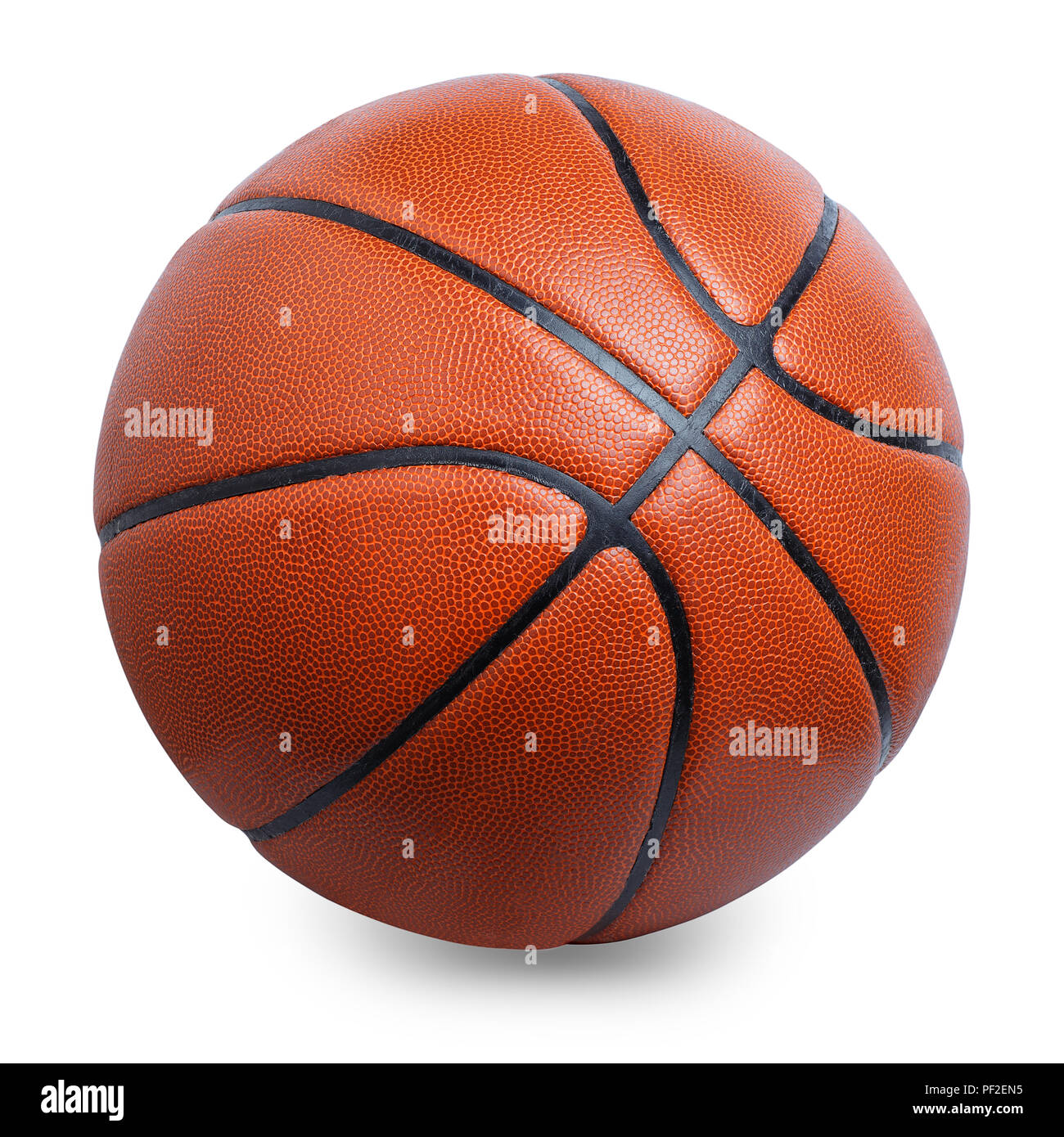 Basketball Ball isoliert auf weiss Stockfoto