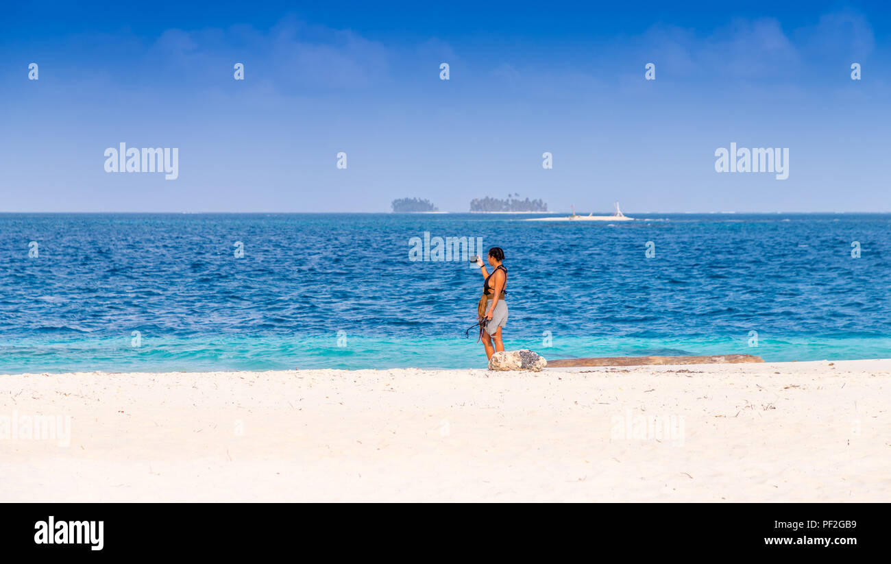 Eine typische Ansicht in den San Blas Inseln Stockfoto
