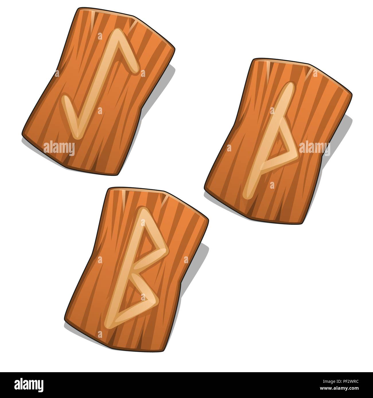 Bei den Symbolen der Germanischen und nordischen Runen Alphabete auf weißem Hintergrund. Vektor cartoon Close-up Abbildung. Stock Vektor