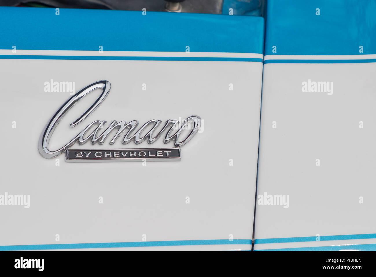 Seitenwand Emblem aus einer 1968 General Motors Camaro. Stockfoto