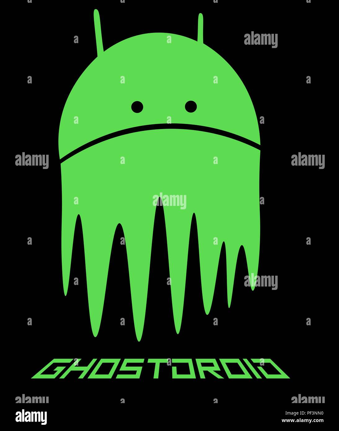 Emoticon Android, Android Minimalismus kreative logo Ghost Stock Vektor