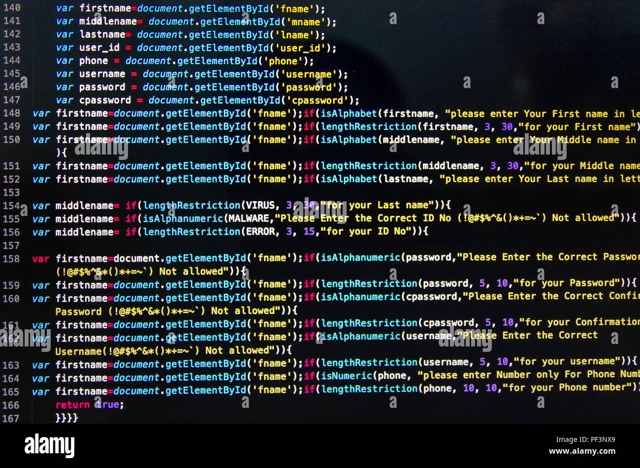 Desktop Quellcode und Technologie Hintergrund, Entwickler oder Programmierer mit Kodierung und Programmierung, Wallpaper nach Computer Sprache und Quellcode, Kom Stockfoto