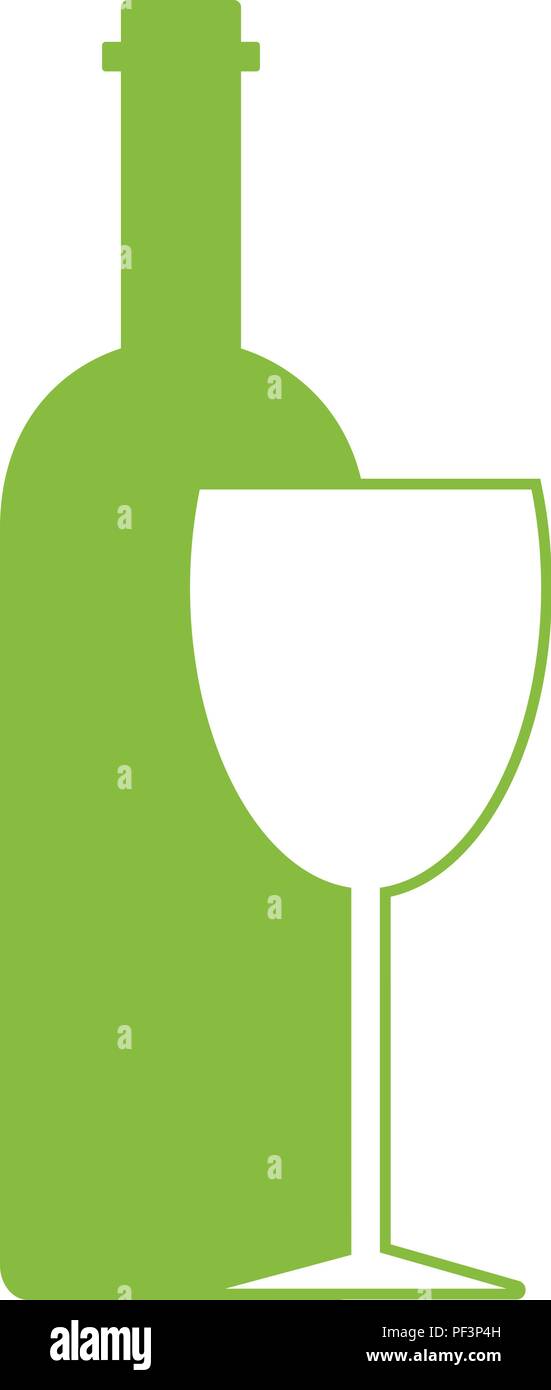 Logo Design template Wein Flasche whit Weinglas auf weißem Hintergrund. Konzept für Weine, die Bar und das Restaurant Menüs, Alkohol, Getränke, Wein Etiketten. Stock Vektor