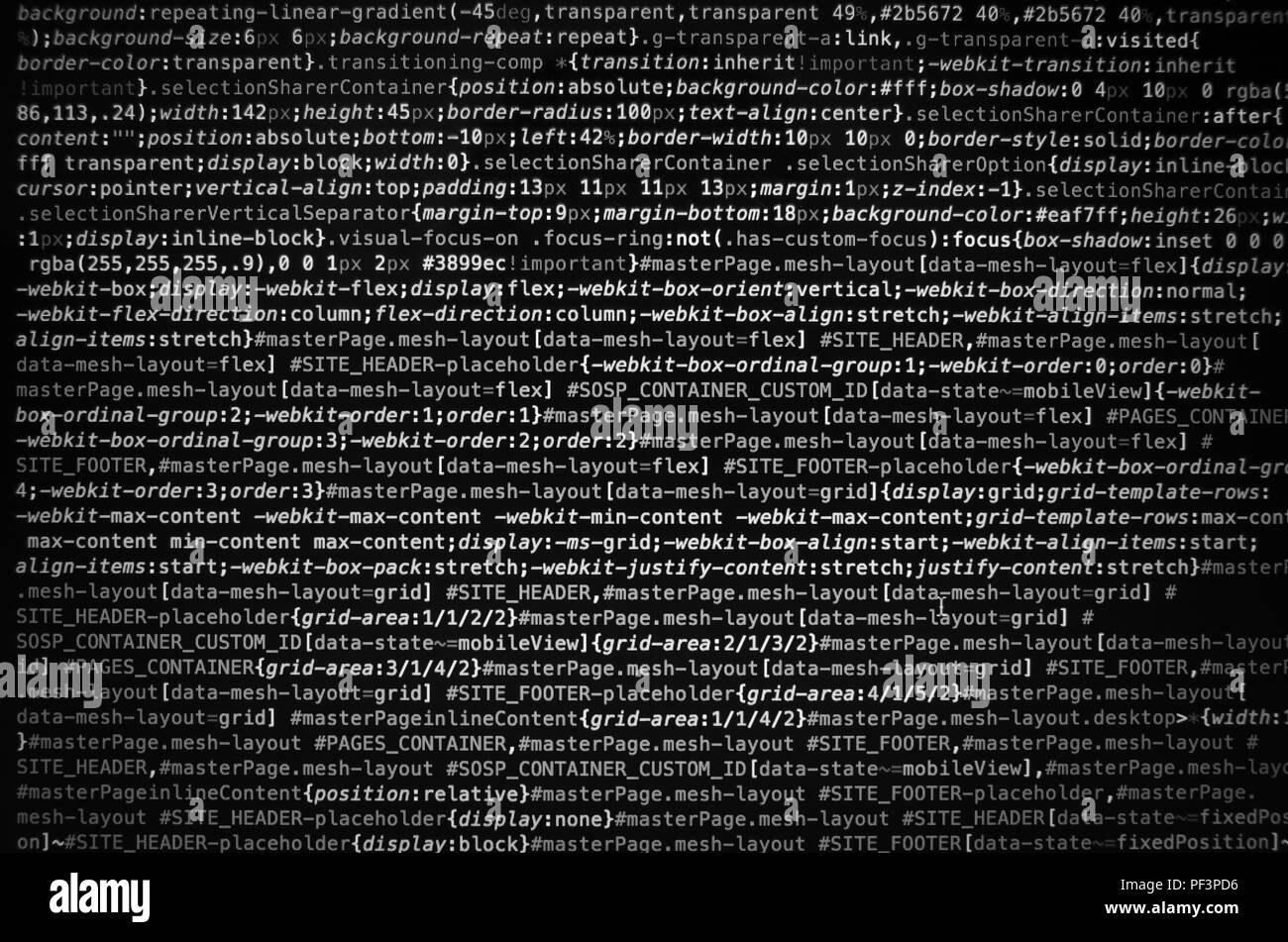Desktop Quellcode und Technologie Hintergrund, Entwickler oder Programmierer mit Kodierung und Programmierung, Wallpaper nach Computer Sprache und Quellcode, Kom Stockfoto