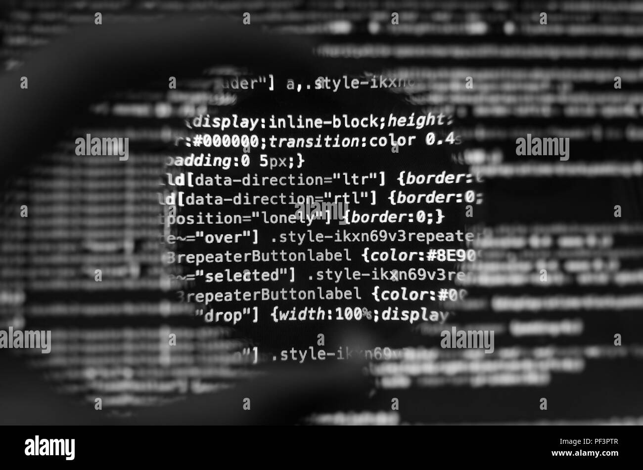 Desktop Quellcode und Technologie Hintergrund, Entwickler oder Programmierer mit Kodierung und Programmierung, Wallpaper nach Computer Sprache und Quellcode, Kom Stockfoto