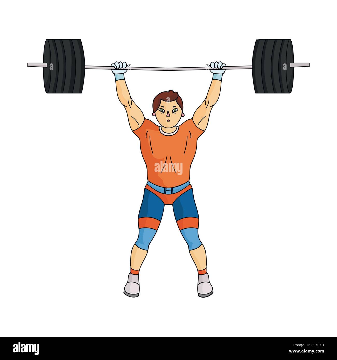Starke Gewichtheber Hebt Die Messlatte In Der Turnhalle Der Athlet Hebt Ein Sehr Grosses Gewicht Olympischen Sportarten Einzelnen Symbol Im Comic Stil Vektor Symbol Lieferbar Web Illu Stock Vektorgrafik Alamy