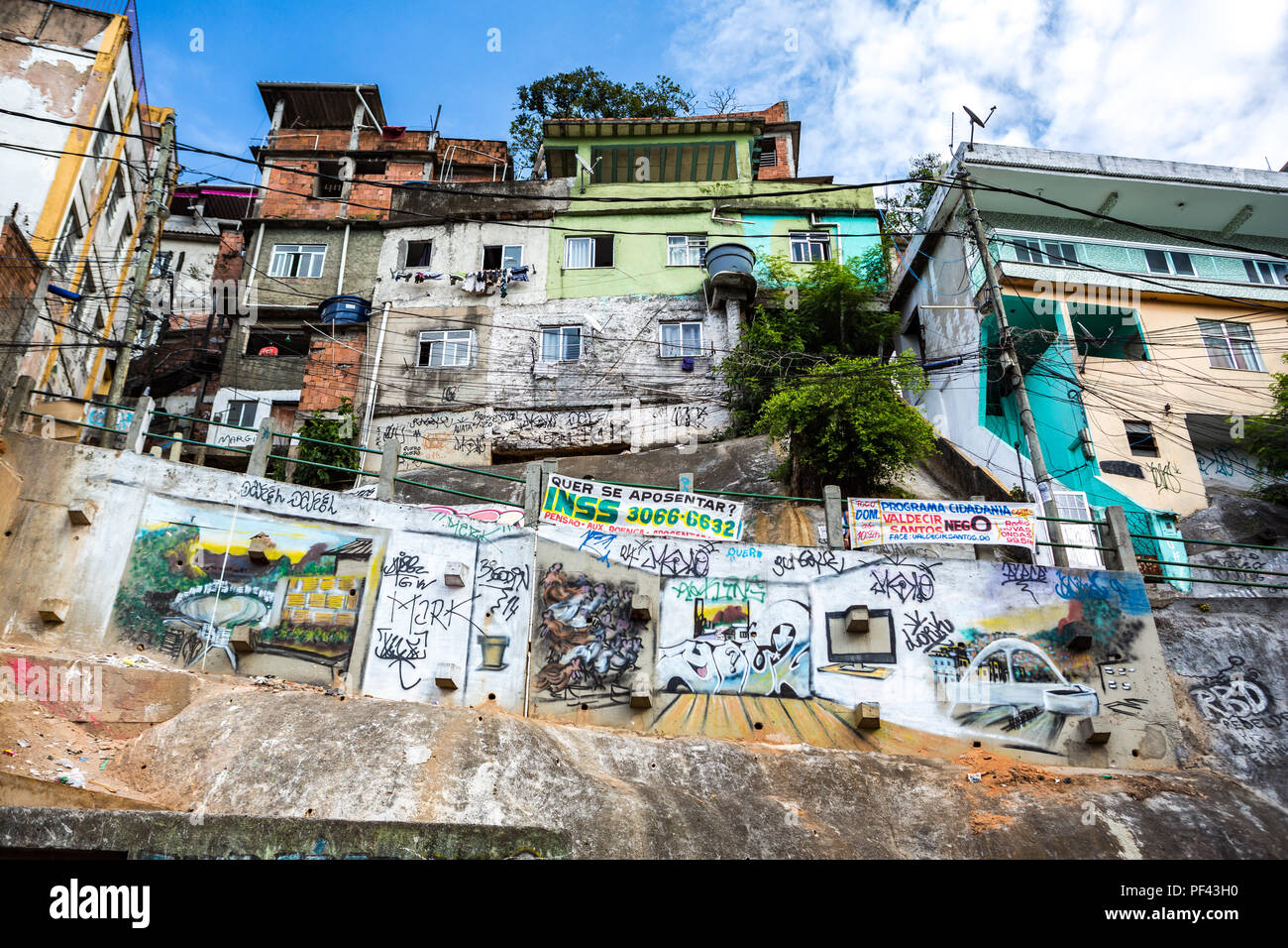Rocinha Favela in Rio de Janeiro Stockfoto