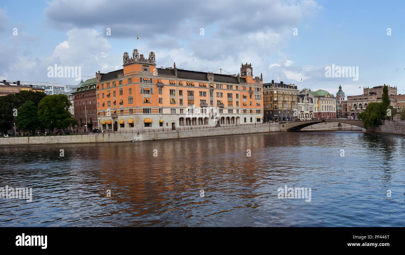 Rosenbad-Gebäude, das von dem schwedischen Staat gehört und dient als Sitz der Regierung in Stockholm, Schweden. Stockfoto