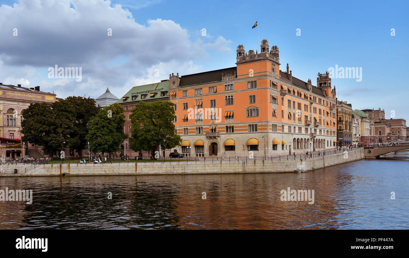 Rosenbad-Gebäude, das von dem schwedischen Staat gehört und dient als Sitz der Regierung in Stockholm, Schweden. Stockfoto