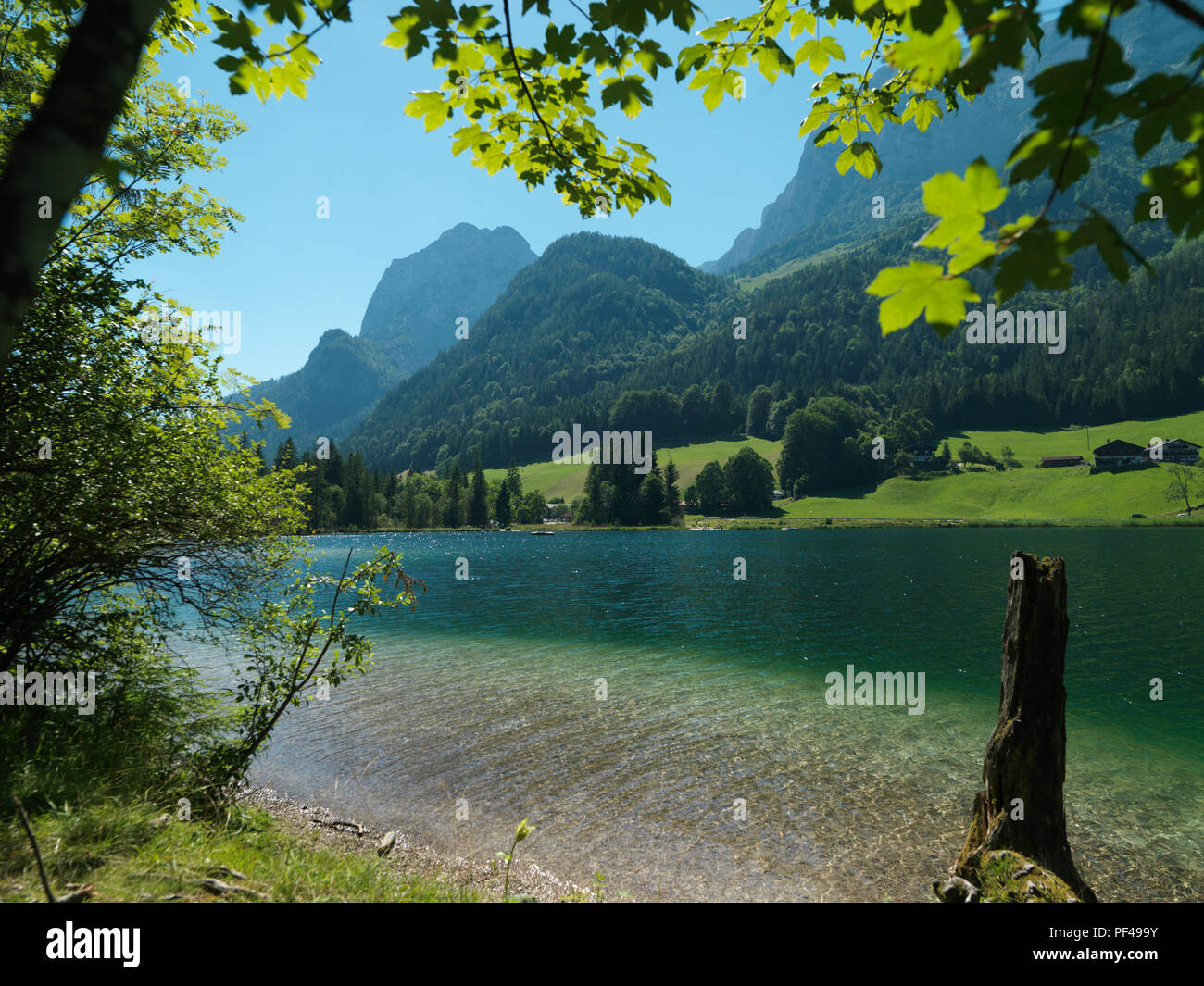 Hintersee, Ramsau, Berchtesgadener Land, Oberbayern, Bayern, Deutschland | Bayern, Deutschland Stockfoto