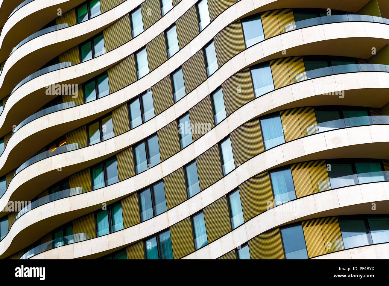 Architektonische abstrakten, von außen ein modernes Apartment in London Stockfoto