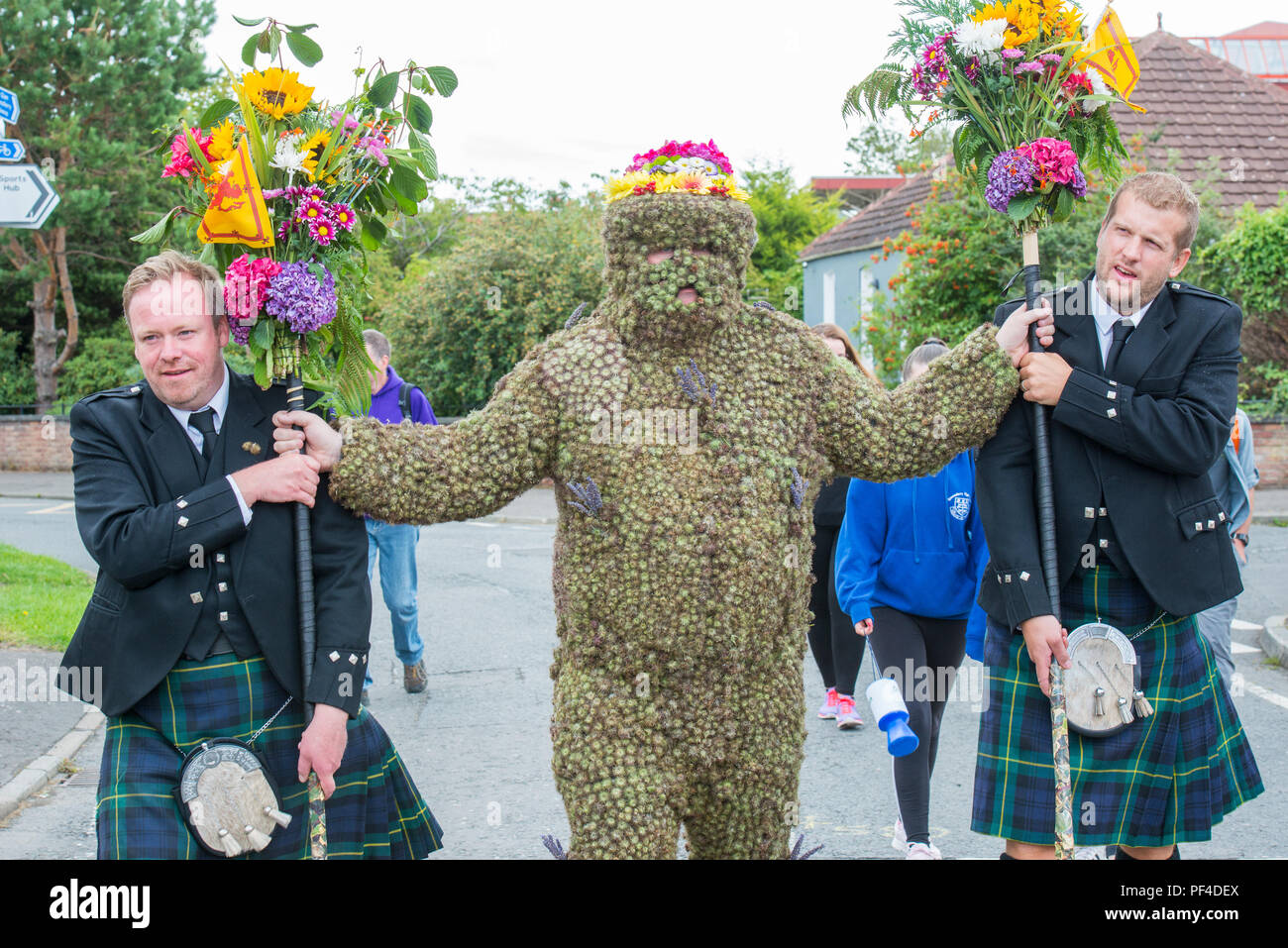 Burryman, South Queensferry, 10. August 2018 Stockfoto