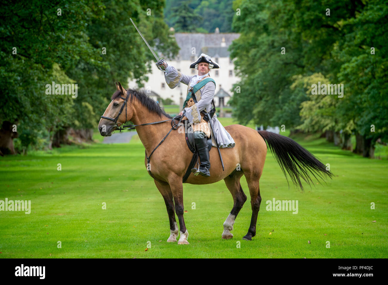 Abbildung: Reenactor Arran Johnston als Bonnie Prince Charlie Pressemitteilung 6/8/18 zur sofortigen Veröffentlichung Bonnie Prince Charlie ret Stockfoto