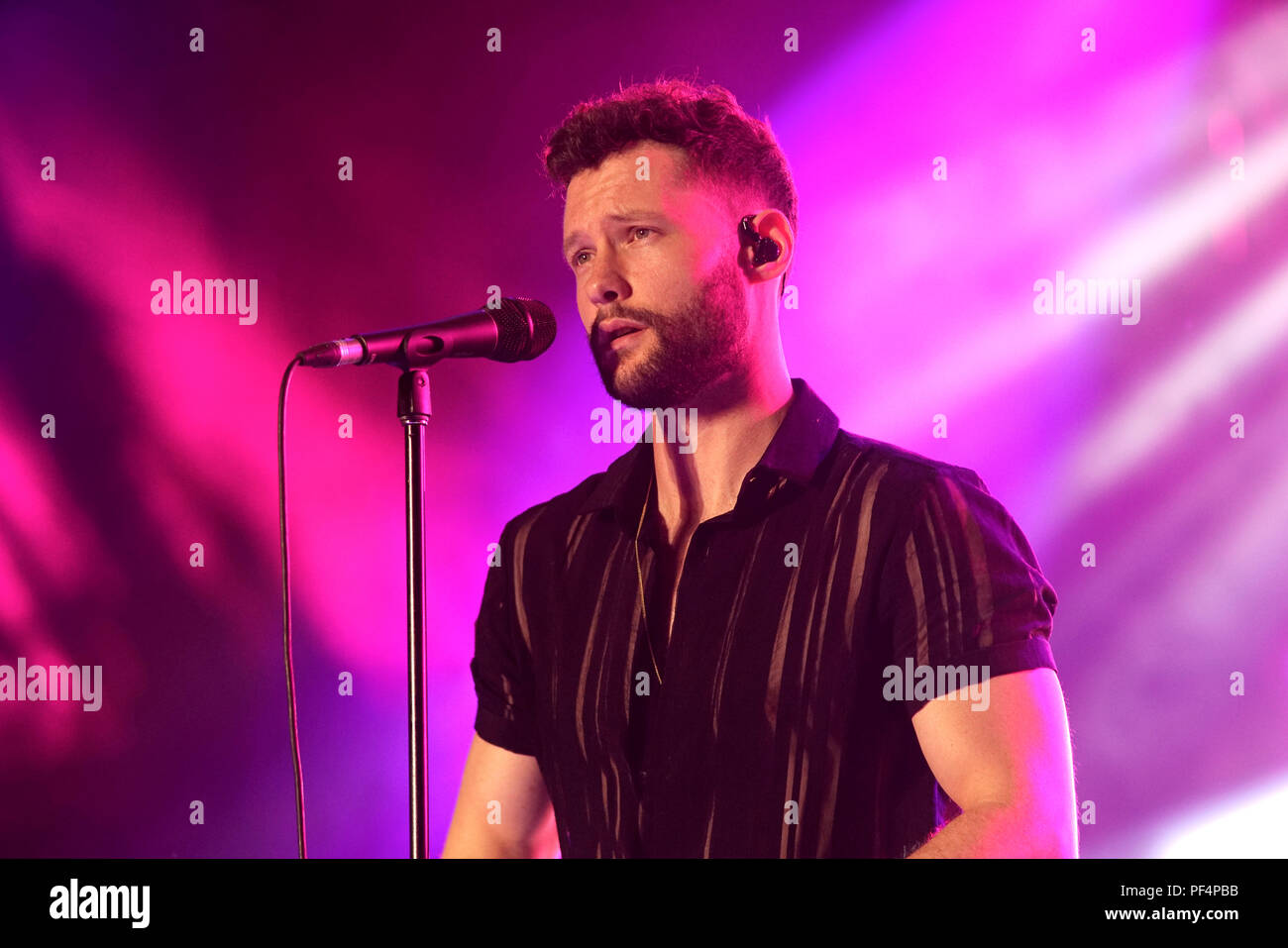 Britische Sängerin Calum Scott singen an der LGBT Pride Festival. Montreal, Kanada Stockfoto