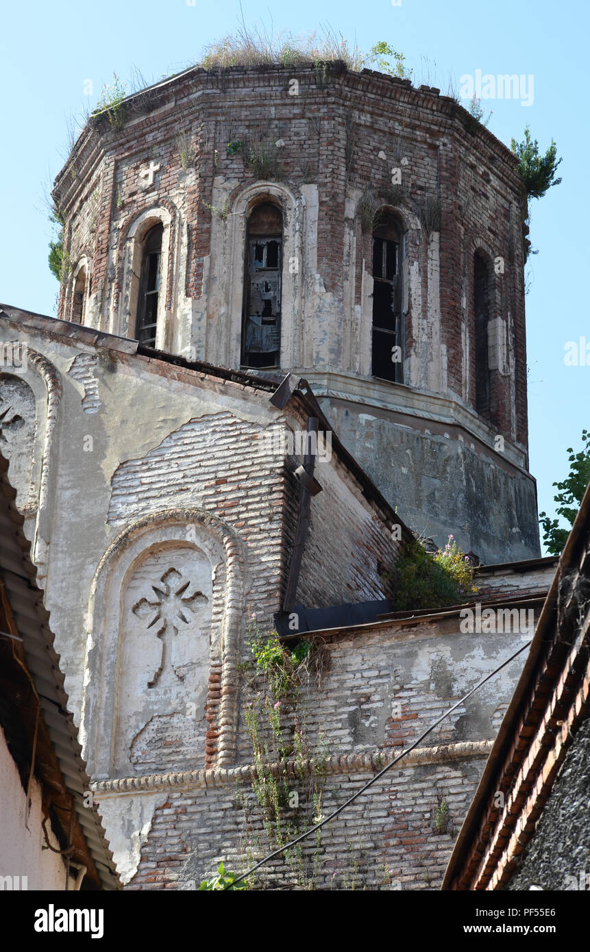 Alte Georgische Kirche in Ruinen in Zaqatala, nordwestliches Aserbaidschan Stockfoto